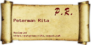 Peterman Rita névjegykártya