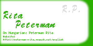 rita peterman business card